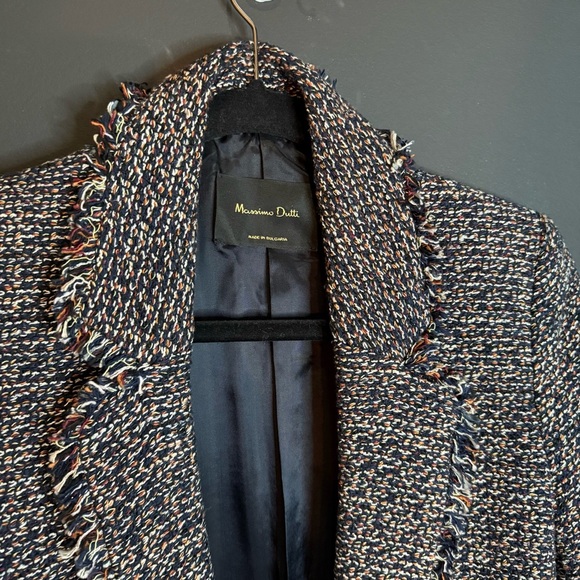 Massimo Dutti Black and Gray Blazer with Notched Lapel - Picture 5 of 13